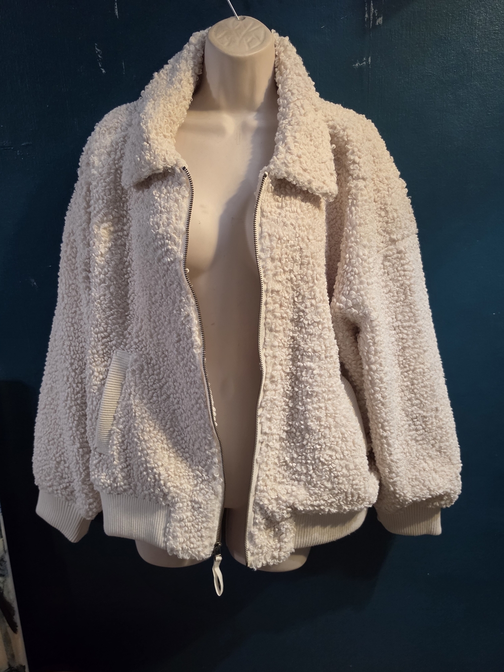 Universal Thread Cream Sherpa Bomber Jacket Zip Up XXL